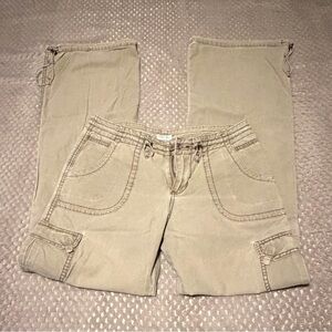 Casual Drawstring Cargo Pants - khaki